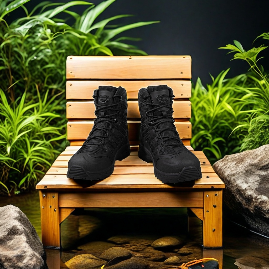 Outdoor Hiking Shoes Large Size High Top Military Boots Field Training Field Anti-Skid Walking Boots Waterproof Adventure Rescue Equipment Combat Boots High Performance Outdoor Adventure Equipment Specification drawing