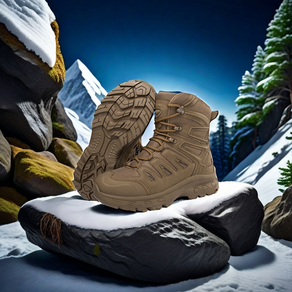 Outdoor Hiking Shoes Large Size High Top Military Boots Field Training Field Anti-Skid Walking Boots Waterproof Adventure Rescue Equipment Combat Boots High Performance Outdoor Adventure Equipment Item Picture