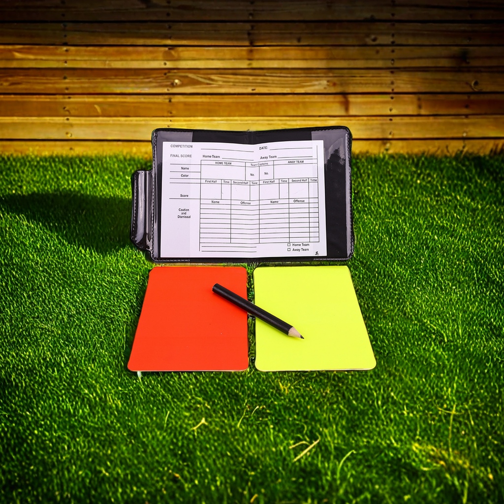 主裁判专用足球裁判用品套装 黄红牌判罚记录皮套 配铅笔切纸机 助力公正判罚 其他分类全套装备
