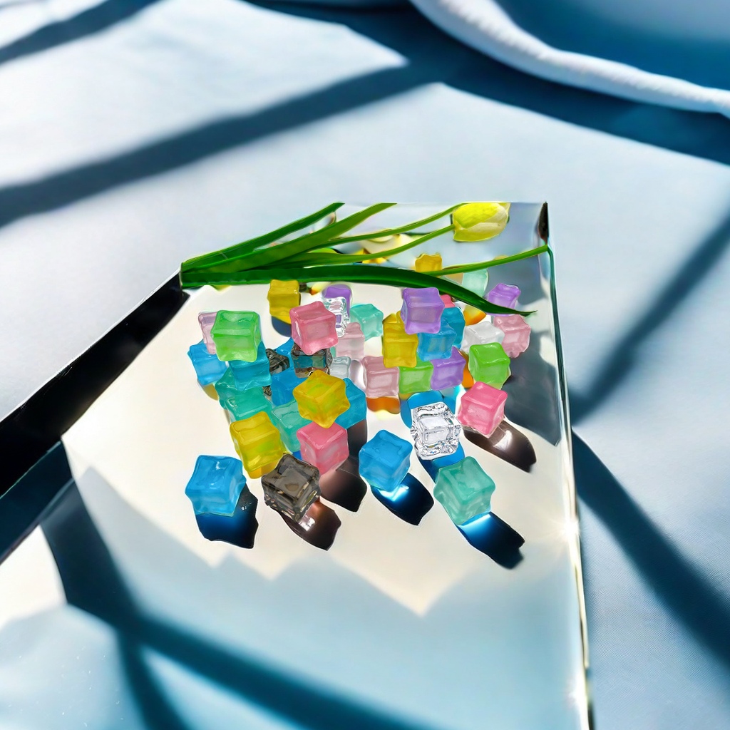 Resin cream glue accessories, acrylic simulated ice cubes, transparent color, diy handcrafted phone case material, keychain beads, creative jewelry Specification image