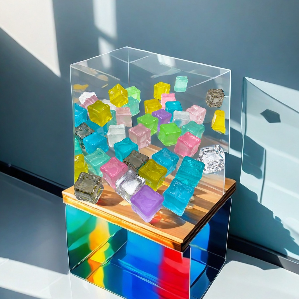 Resin cream glue accessories, acrylic simulated ice cubes, transparent color, diy handcrafted phone case material, keychain beads, creative jewelry Application Scenario