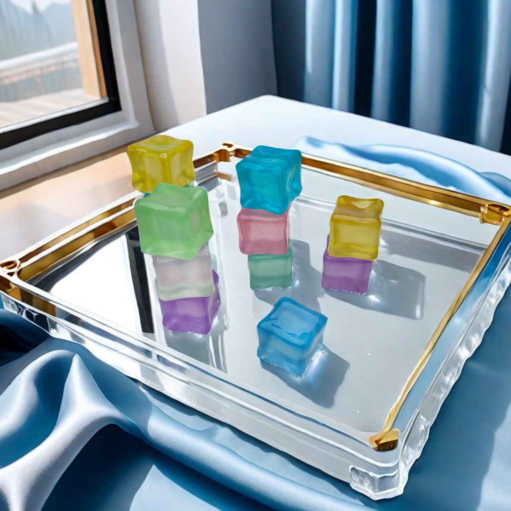 Resin cream glue accessories, acrylic simulated ice cubes, transparent color, diy handcrafted phone case material, keychain beads, creative jewelry Item Picture