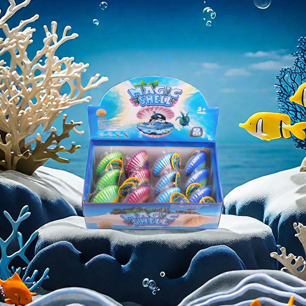 厂家直销儿童创意新奇玩具 泡水膨胀孵出海洋动物扇贝 益智玩具 可定制其他款式