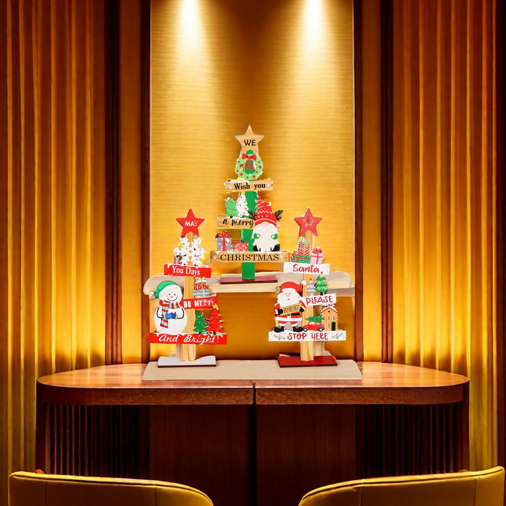 Mingguan's new cross-border Christmas decorative items, wooden tabletop ornaments, restaurant and bar decoration handicrafts wholesale are selling well. They are essential for enhancing the Christmas atmosphere