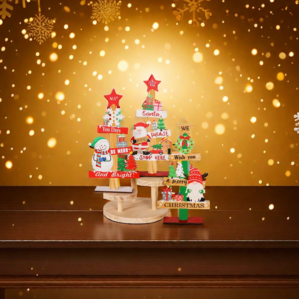 Mingguan's new cross-border Christmas decorative items, wooden tabletop ornaments, restaurant and bar decoration handicrafts wholesale are selling well. They are essential for enhancing the Christmas atmosphere details Picture