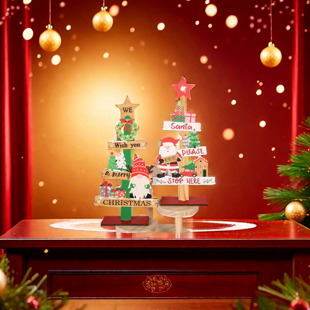 Mingguan's new cross-border Christmas decorative items, wooden tabletop ornaments, restaurant and bar decoration handicrafts wholesale are selling well. They are essential for enhancing the Christmas atmosphere Specification image