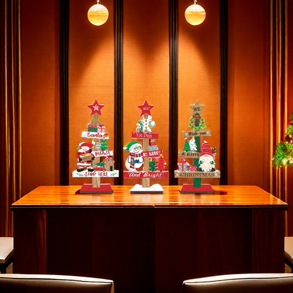 Mingguan's new cross-border Christmas decorative items, wooden tabletop ornaments, restaurant and bar decoration handicrafts wholesale are selling well. They are essential for enhancing the Christmas atmosphere Item Picture
