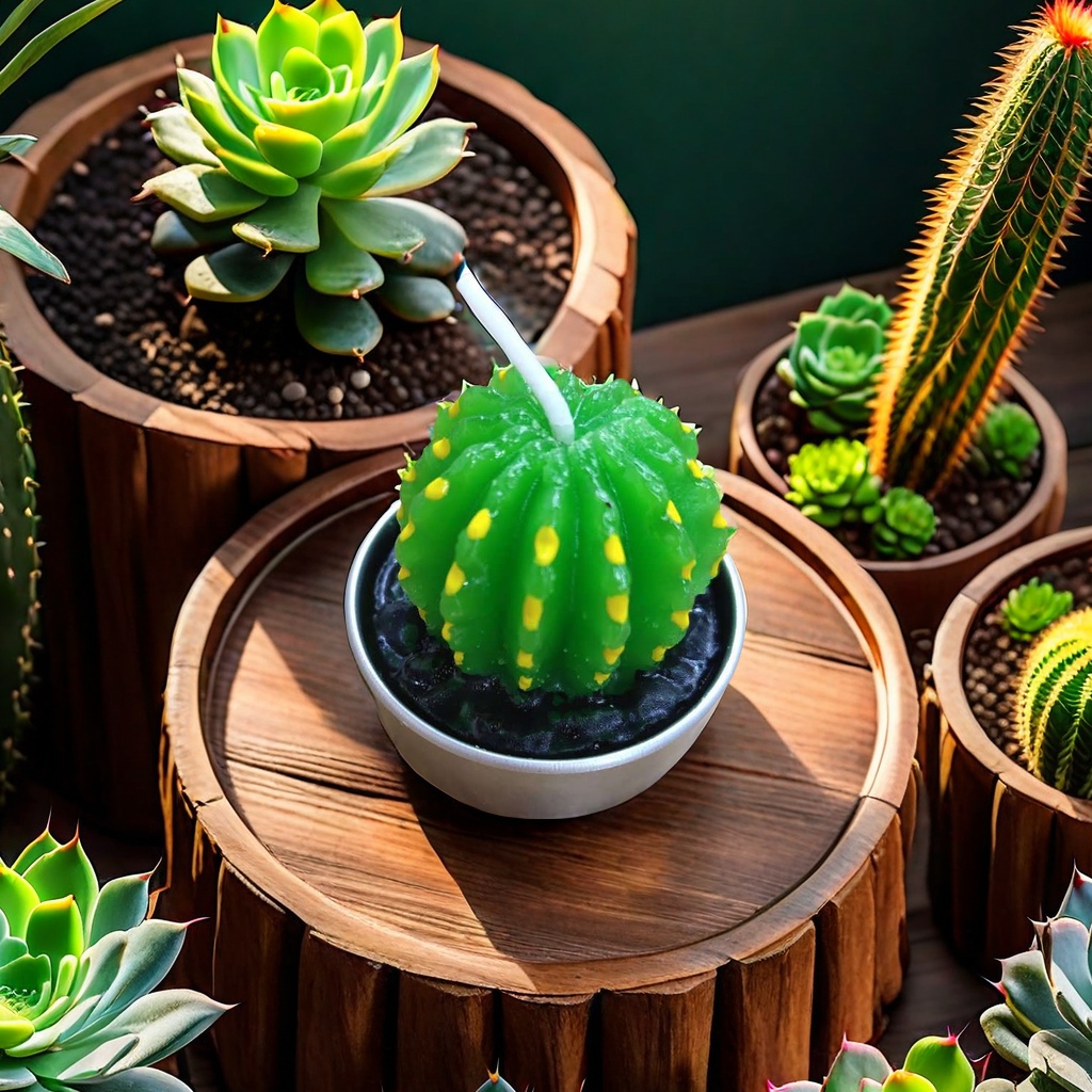 Creative succulent green plant candle ornaments, simulated cactus birthday party small candles, desktop landscape potted plants to beautify the space, other categories selected Application Scenario