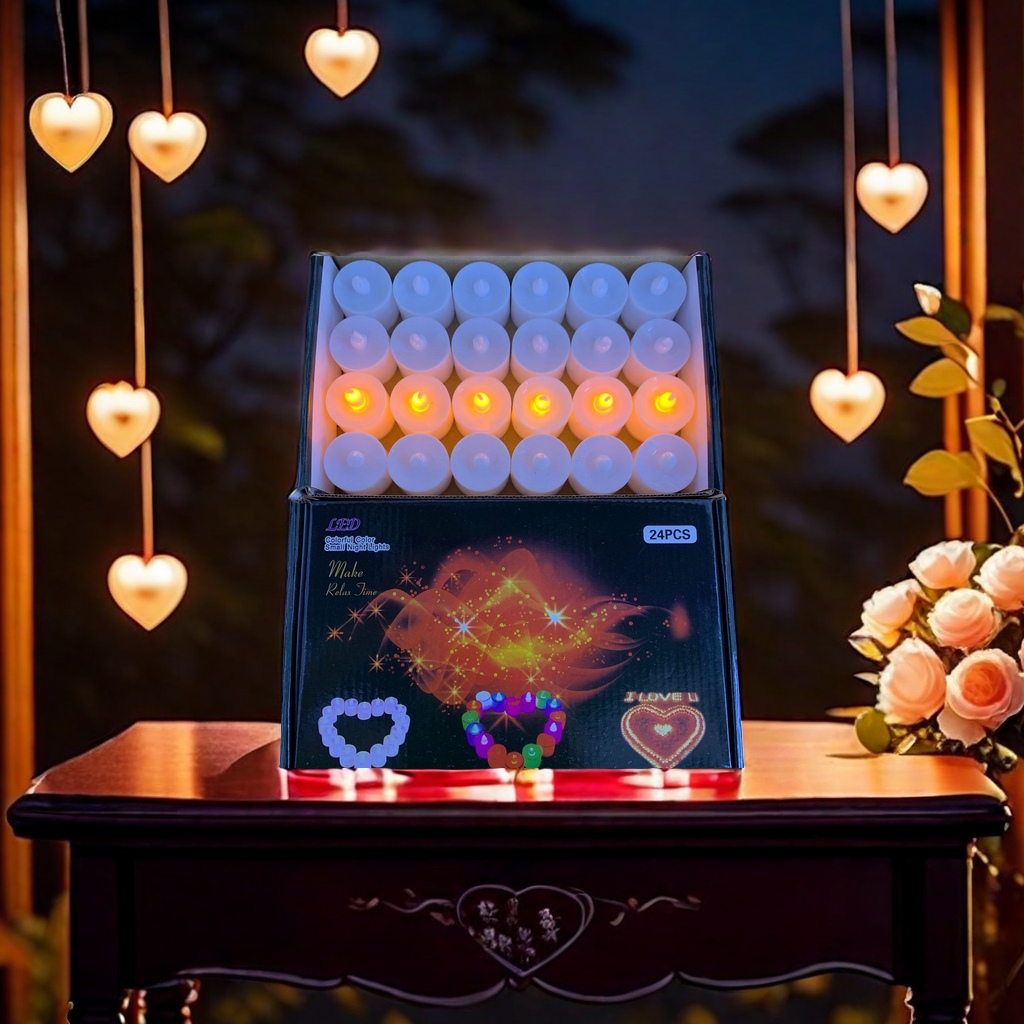 LED light round heart-shaped electronic candle creative birthday proposal decoration magic tool scene decoration confession prop Romantic candle supplies Application Scenario
