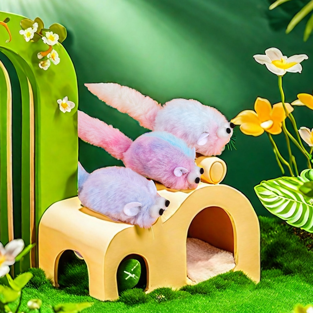 New product manufacturer direct supply pet supplies, colorful handcrafted long-tailed mouse and cat toys, cross-border bestsellers, play, interaction, self-entertainment, exclusive cat toys Specification image