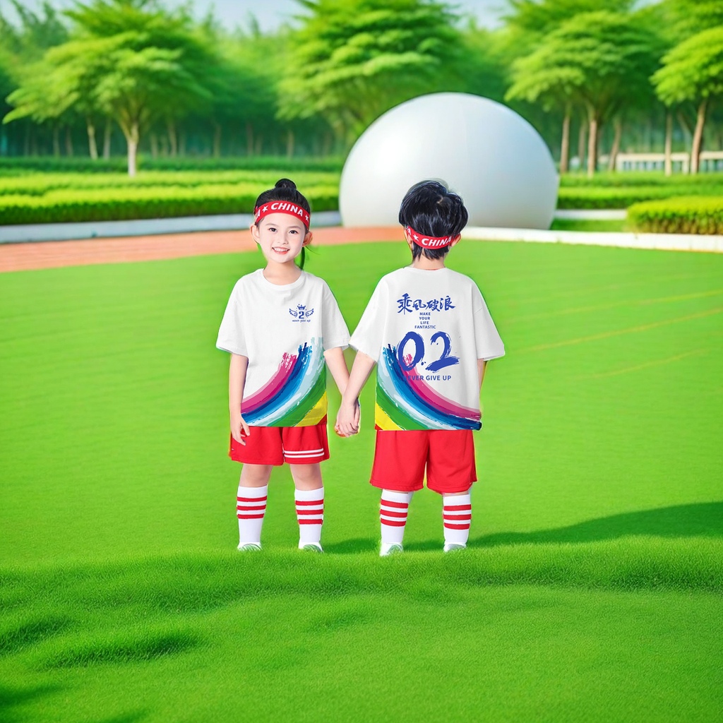 Hot-selling children's clothing: Special class uniforms for primary school sports meetings, printed T-shirts, full-body printed short-sleeved group uniforms for parent-child children, DIY LOGO graduation uniforms, creative customization