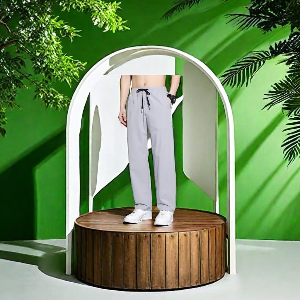 Spring and summer men's ice silk thin casual pants slim Korean straight leg sports pants loose spring and autumn men's sports pants light breathable Application Scenario