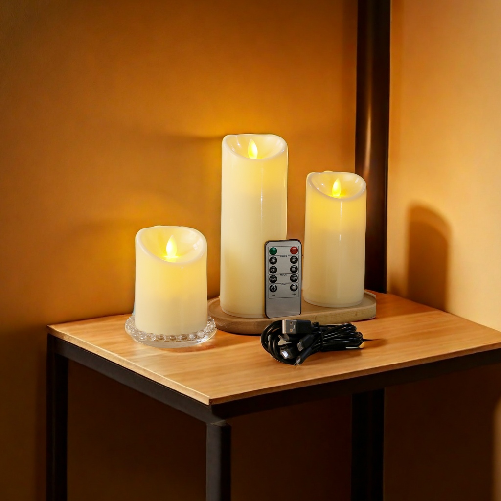 USB charging swing candlelight electronic candle lamp, simulated plastic fake candle, wedding restaurant confession lamp, candle lamp, atmosphere creation wonder Specification image