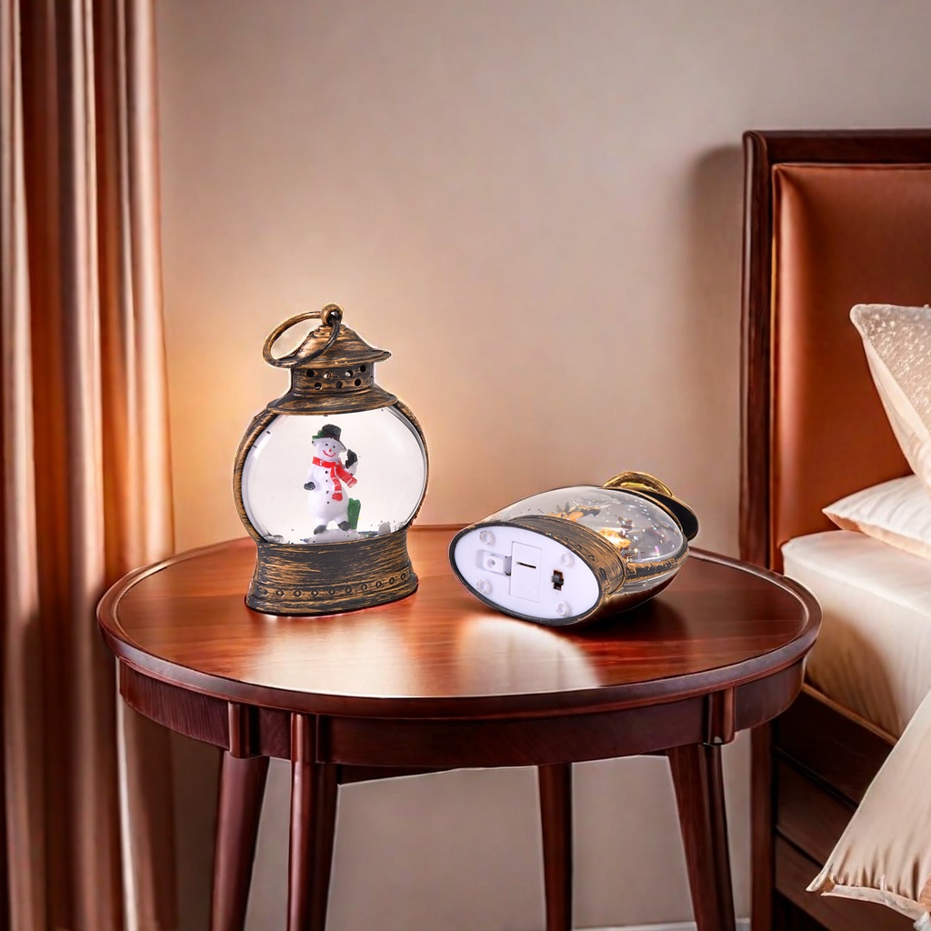 New Christmas decorations, water-filled oval small horse lanterns, interior handicrafts, table ornaments, hand-carried small oil lamps, Christmas atmosphere decoration Application Scenario