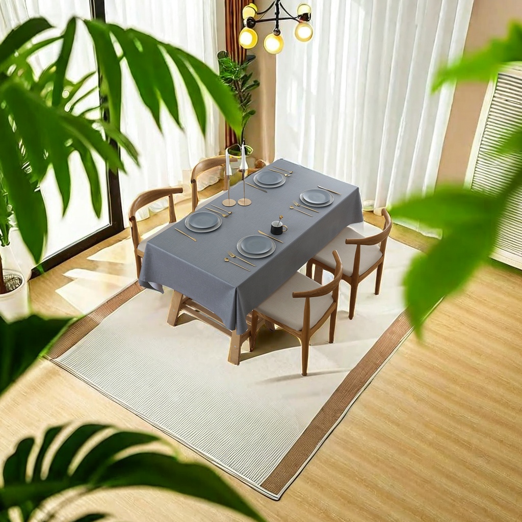 Tela de mesa de viento simple a prueba de agua a prueba de aceite anti-escaldante leaving leaving material de PVC mesa de centro de hogar diseño rectangular alfombra de escritorio de estudiante tela de mesa de estilo ins tela de mesa linda Item Picture