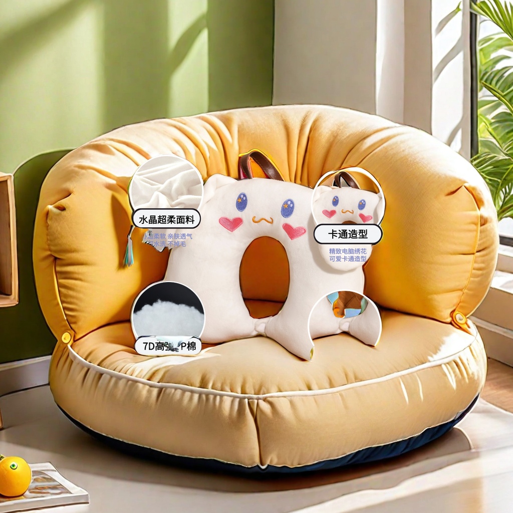 Cartoon cute U-shaped pillow neck pillow travel pillow long-distance bus plane special portable car neck pillow soft comfortable pillow details Picture