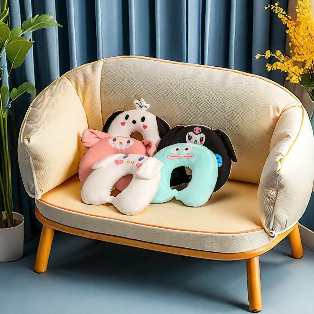 Cartoon cute U-shaped pillow neck pillow travel pillow long-distance bus plane special portable car neck pillow soft comfortable pillow Application Scenario
