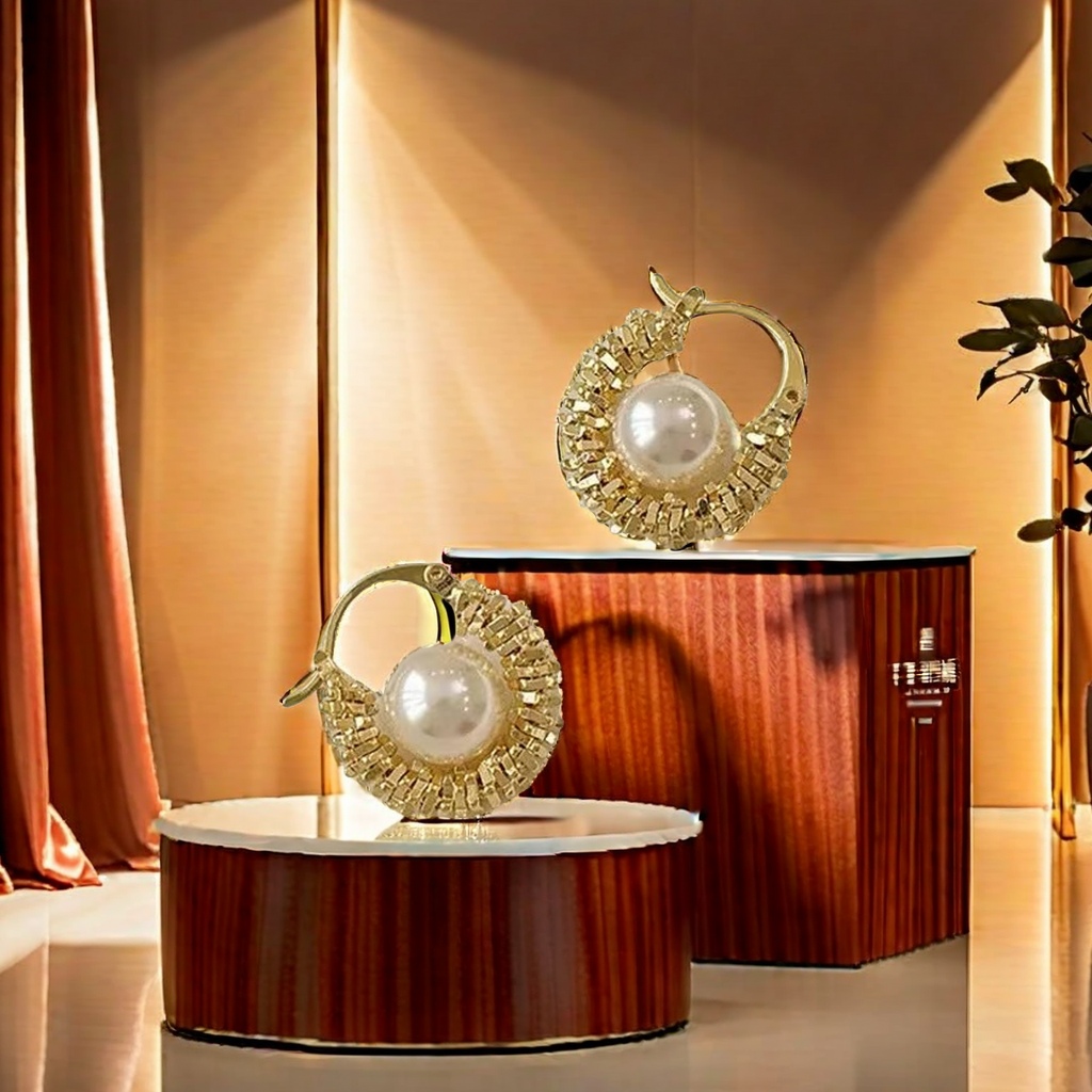 Pearl earrings, metal cold style earrings, fashionable and trendy accessories Specification image