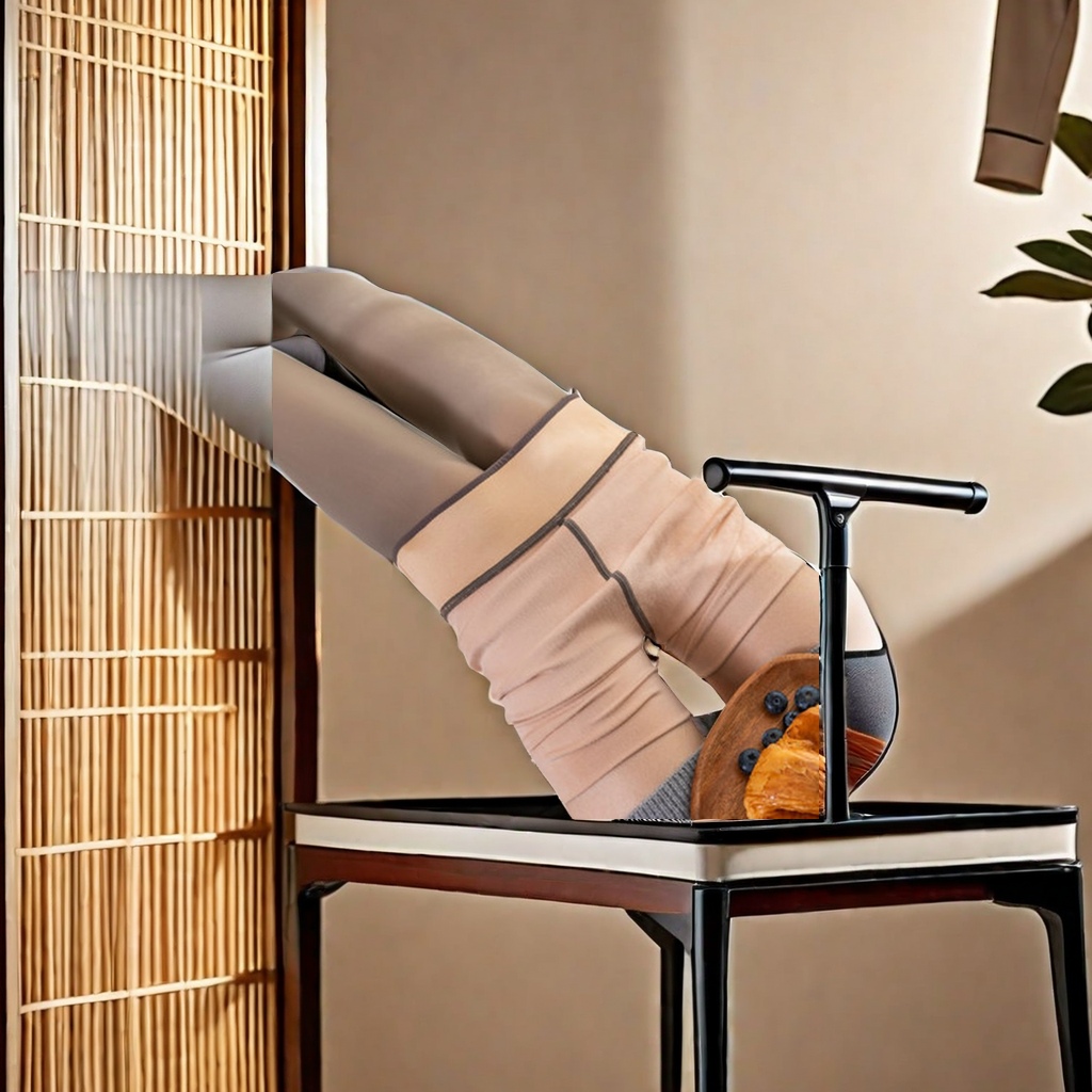 秋冬新款女士大码灰色假透肉一体连袜裤 加绒加厚透肤打底裤 空姐款式跨境热销商品详情图3