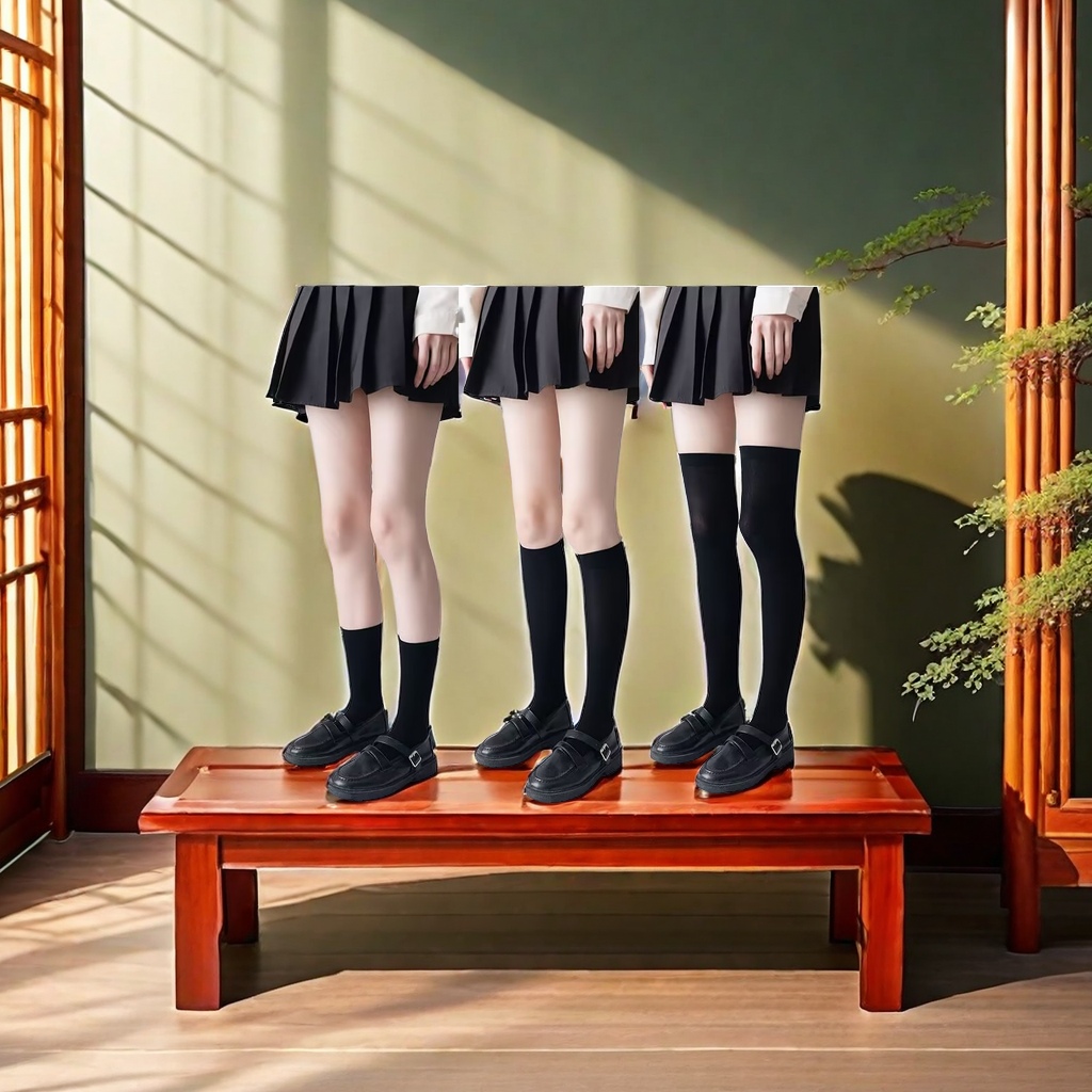 JK Japanese-style velvet women's knee-high socks, spring and autumn thigh-high socks, mid-high student thigh socks, high jumpsuit, bottom layer and foot socks are warm and comfortable Application Scenario