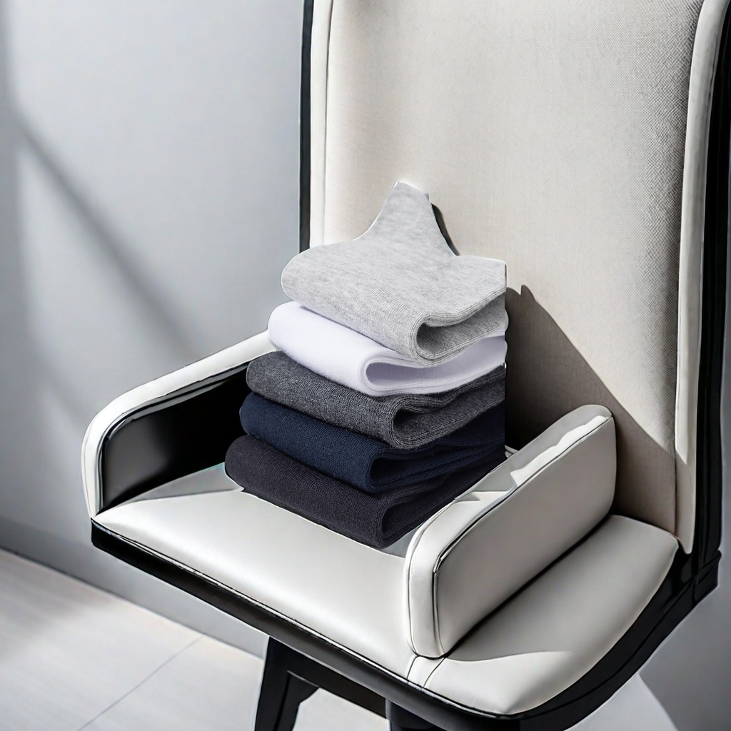 全棉男士中筒商务袜 春秋吸汗透气黑色春夏超长袜薄款 抗菌全棉纯棉商务袜子保持干爽舒适详情图3