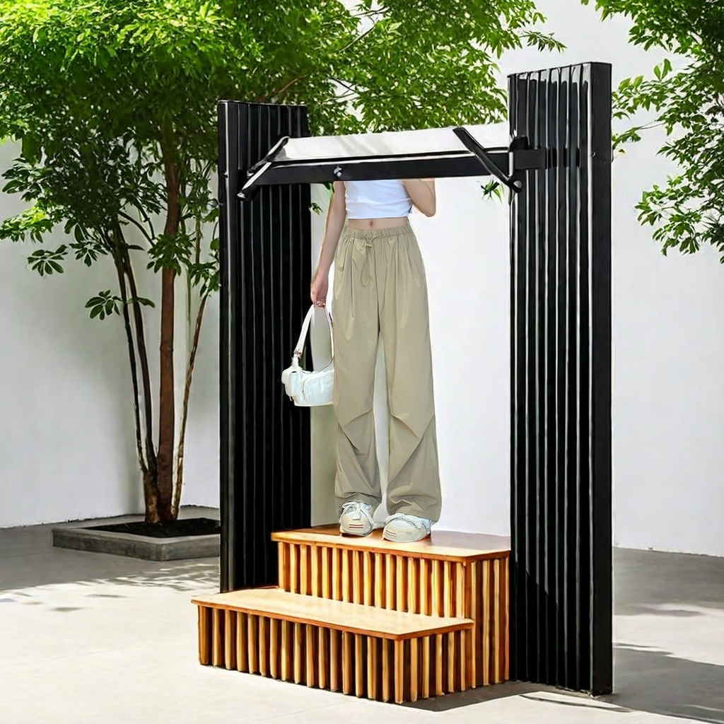 The 2024 summer new American parachute design, loose and laid-back style, black casual pants, petite straight-leg style, quick-drying cargo pants, exclusively for ladies Item Picture