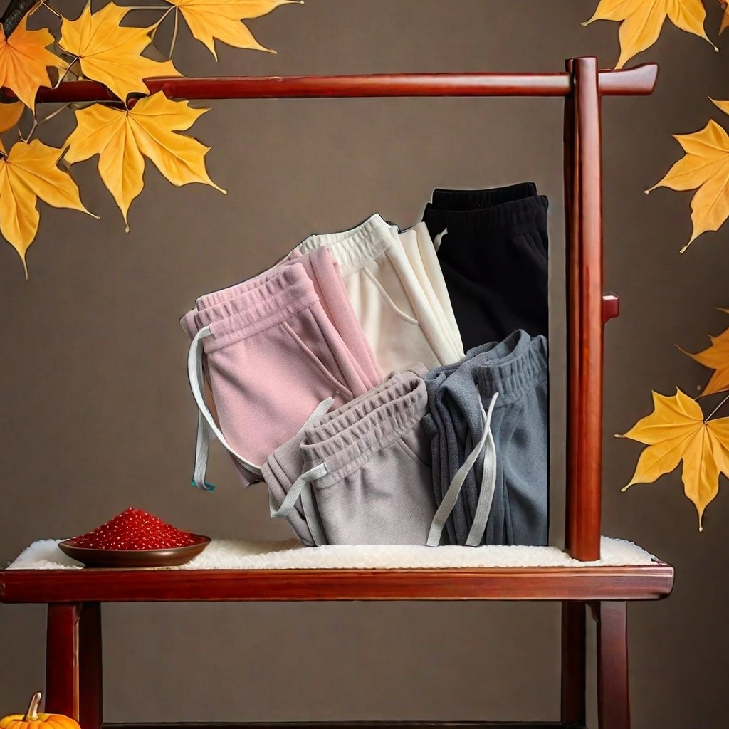 毛呢糯米窄版直筒裤女秋冬新款 米白色加绒保暖垂感软糯醋酸阔腿裤 休闲裤时尚潮流