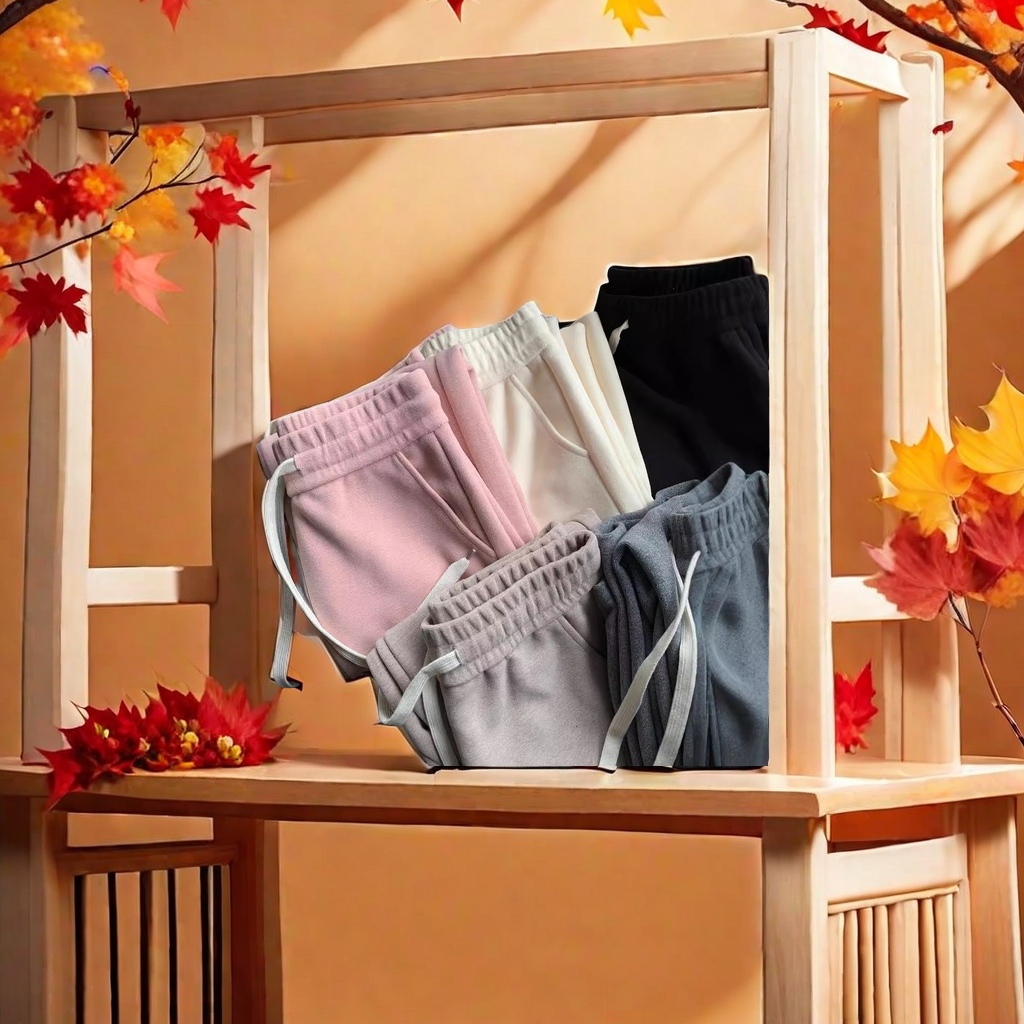 秋冬新款女装 毛呢糯米窄版直筒裤 软糯醋酸阔腿裤 加绒保暖 米白色垂感休闲裤 时尚舒适潮流