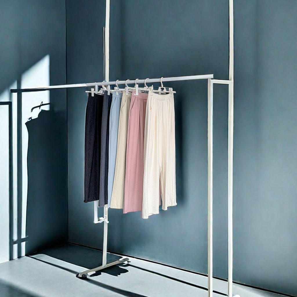 The new Spring/Summer 2024 women's casual pants feature a pleated texture, high waist with a good drape, loose straight-leg wide-leg pants, and an elastic waist design. They are thin, breathable and comfortable Application Scenario