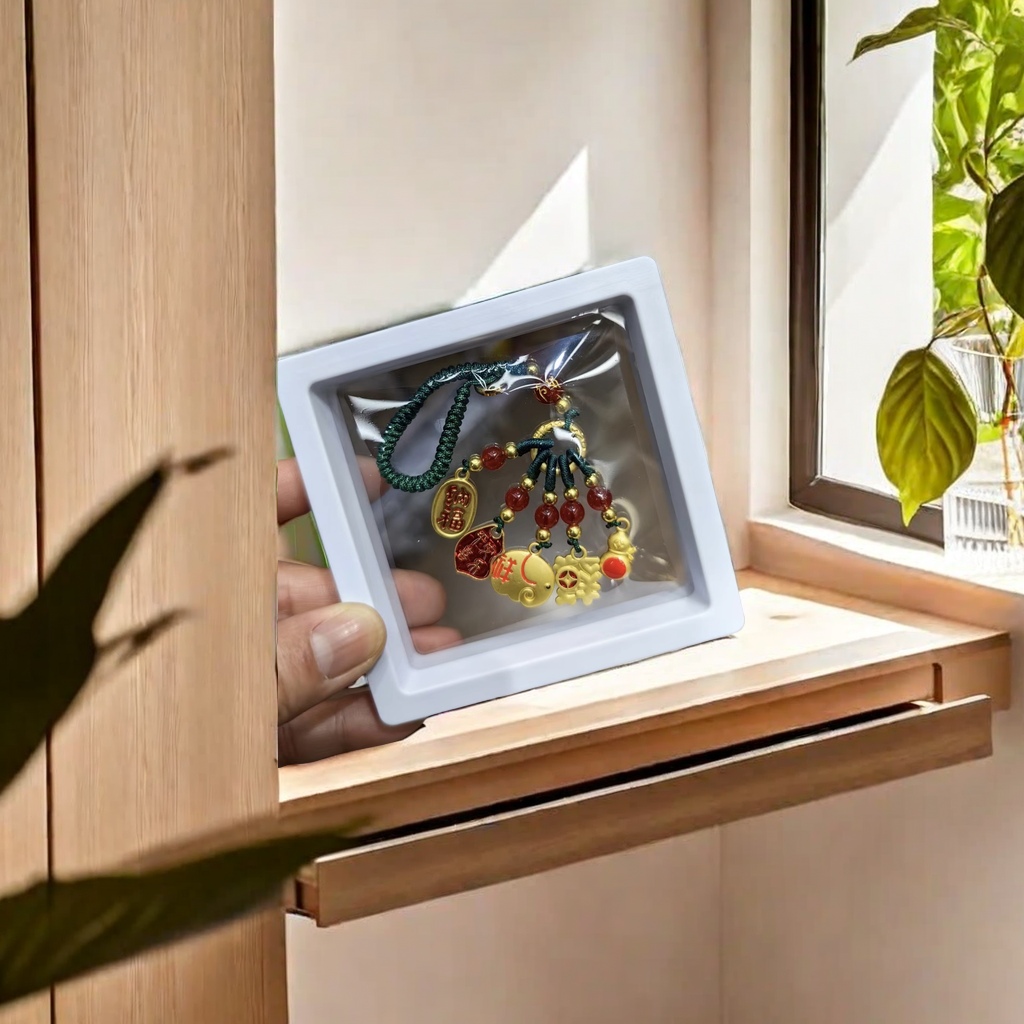 Trendy Chinese-style sand gold material, ancient-style gold, Chinese-style enamel, retro color car keychain, gold-swallowing beast, sand gold copper woven pendant detail image 2