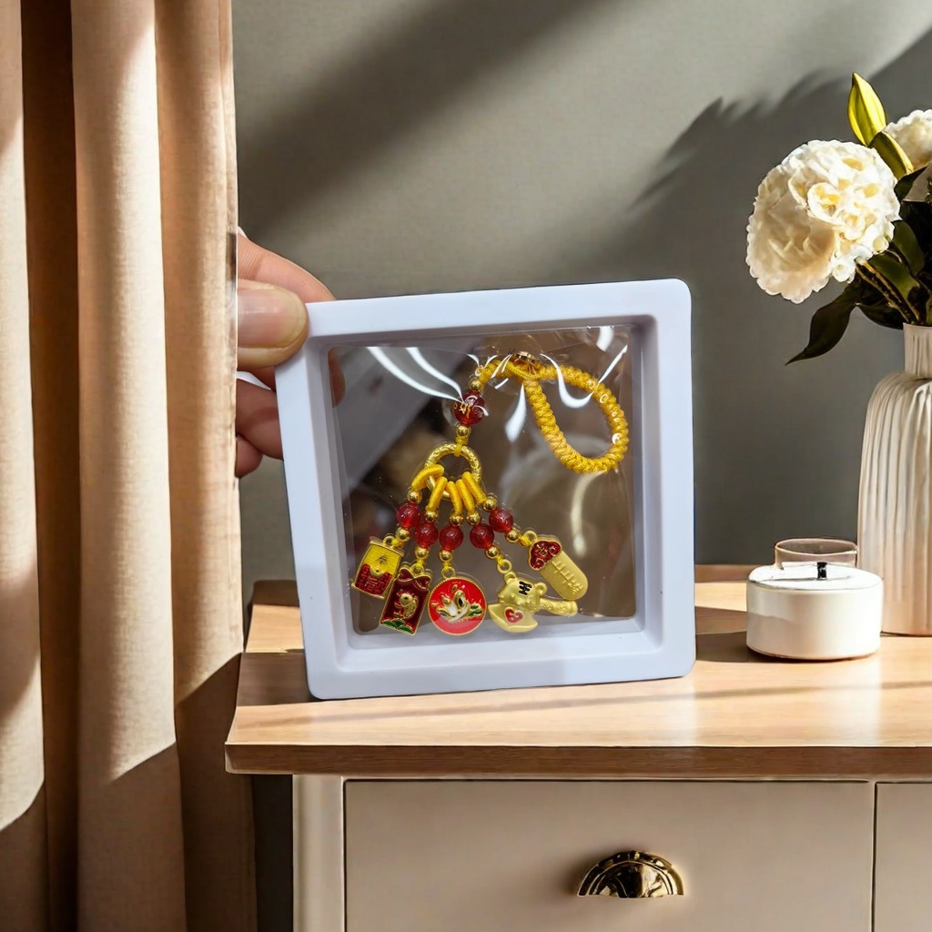 Trendy Chinese-style sand gold material, ancient-style gold, Chinese-style enamel, retro color car keychain, gold-swallowing beast, sand gold copper woven pendant detail image 5