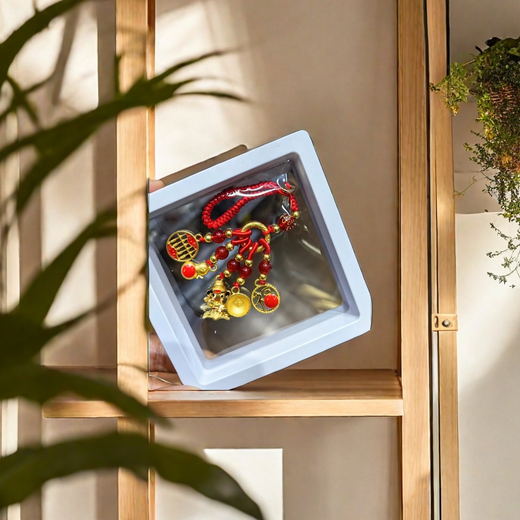 Trendy Chinese-style sand gold material, ancient-style gold, Chinese-style enamel, retro color car keychain, gold-swallowing beast, sand gold copper woven pendant detail image 3