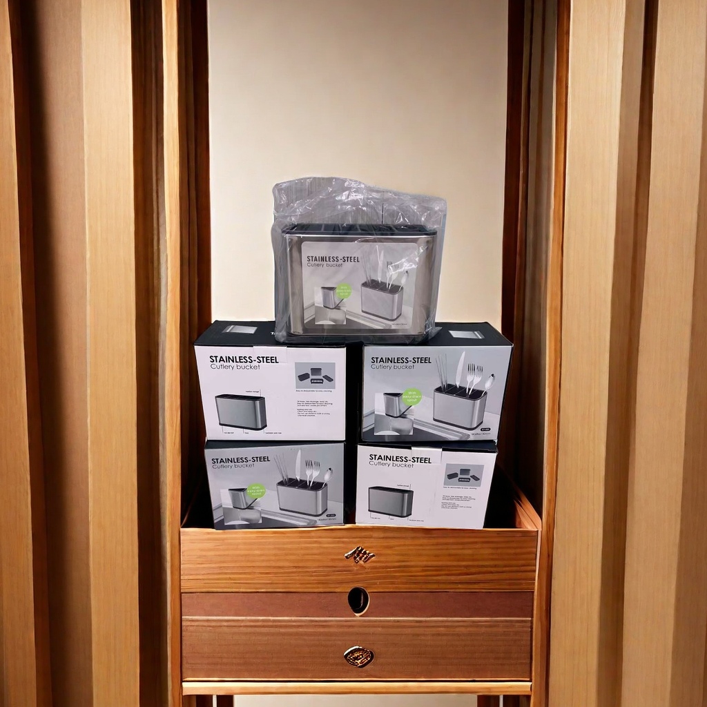 跨境新款三合一厨房家用不锈钢筷子餐具多功能一体沥水收纳盒勺子 不锈钢沥水厨房多巴胺沥水篮