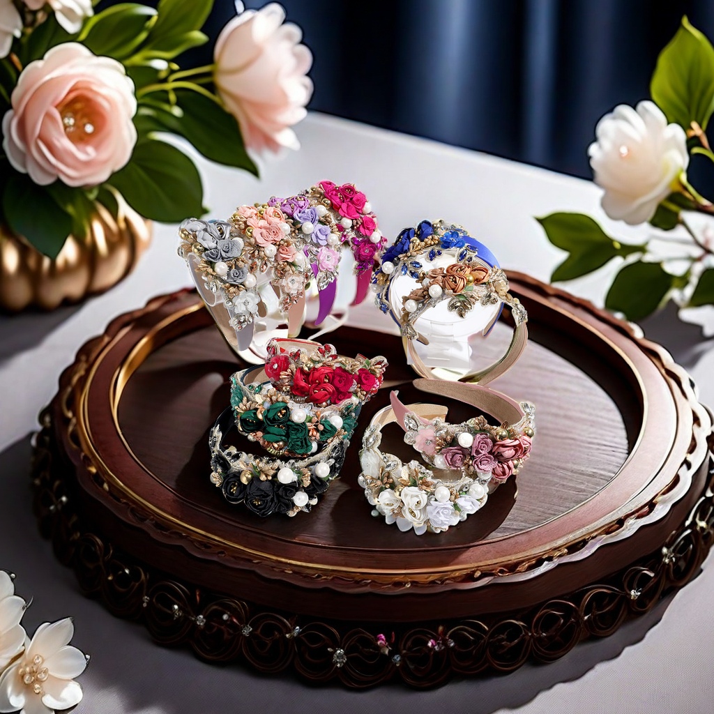 The European and American Baroque style heavy metal water diamond pearl headband with wide edges and high top design is elegant and light luxury. It is a high-end flower hair accessory. The pearl headband creates an elegant temperament