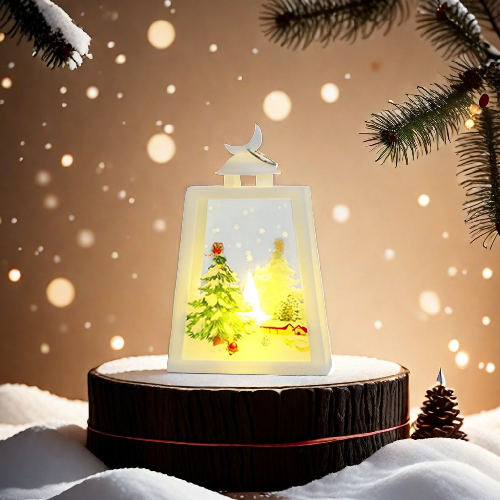 New cross-border Christmas decorative items, moon trapezoidal wind lamp ornaments, Christmas night lights, retro hand-held lamps, and Christmas decorative lighting fixtures full of atmosphere Application Scenario