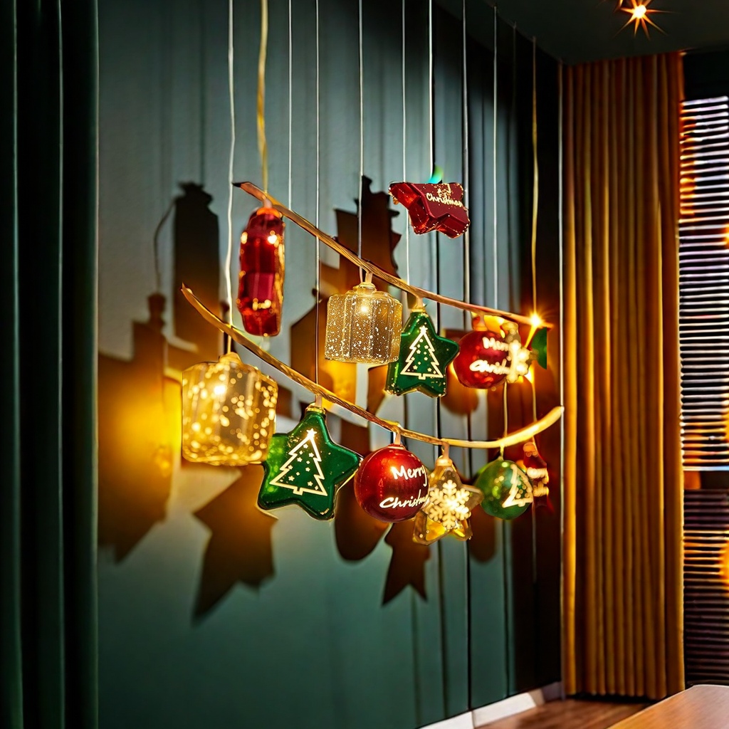 新款圣诞节LED星星电镀圣诞球闪灯串灯圣诞树氛围装饰彩灯 蜡烛式照明增添节日气氛