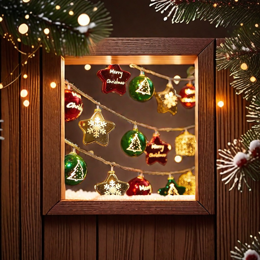 The new Christmas LED star-plated Christmas ball, flashing lights, string lights, Christmas tree atmosphere decoration, colored lights and candle-style lighting add to the festive atmosphere Application Scenario