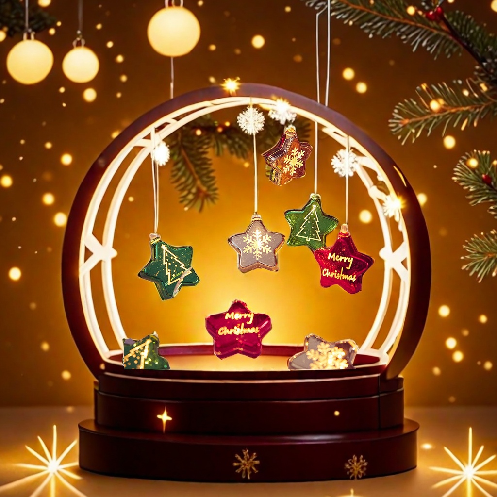 The new Christmas LED star-plated Christmas ball, flashing lights, string lights, Christmas tree atmosphere decoration, colored lights and candle-style lighting add to the festive atmosphere Item Picture