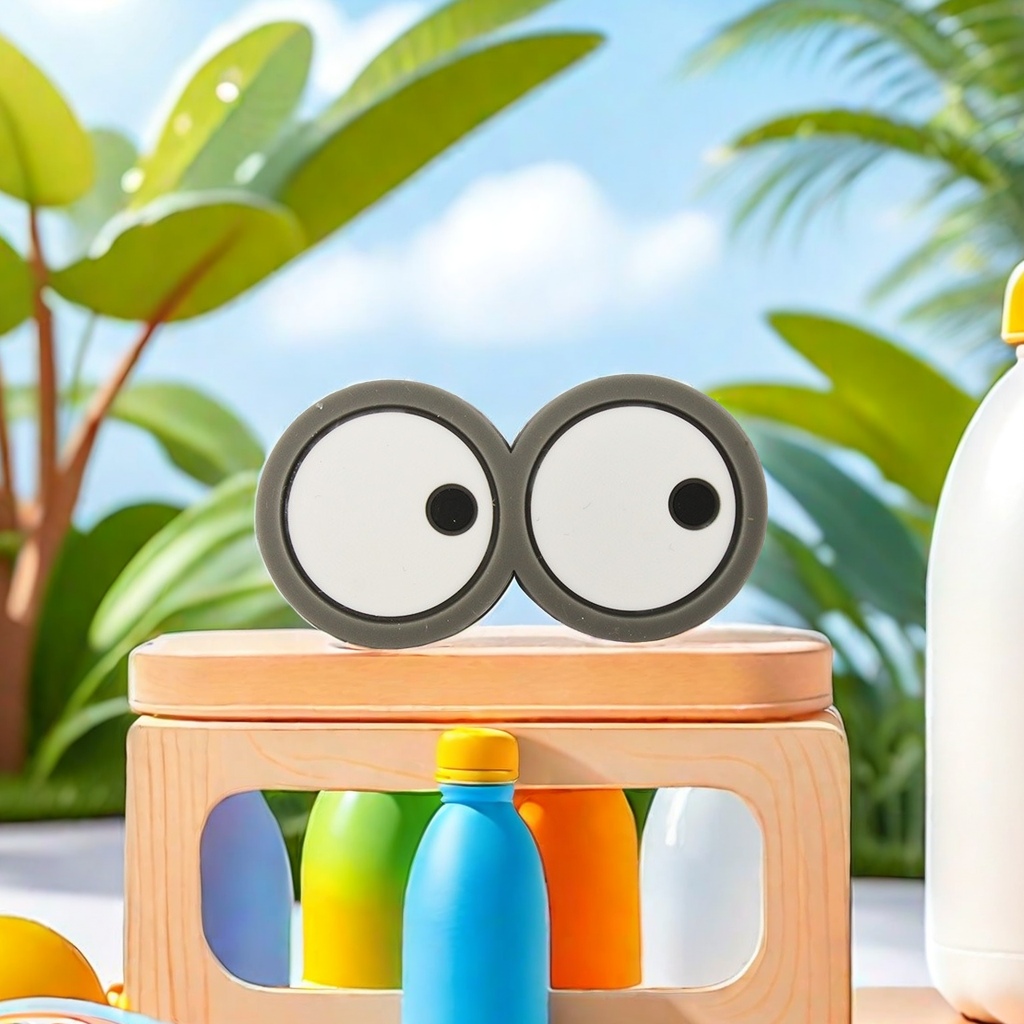 Cartoon soft glue eye patch DIY accessories Small eye decoration accessories Crocs buckle Water cup patch drain basket supplies Multi-functional creative small things Specification drawing