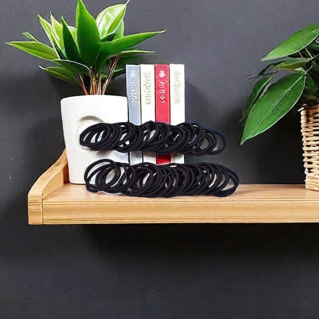 Korean imported 4mm high-elasticity seamless black rubber band hair band for women, DIY hair tie, hair band and hair accessory wholesale, hair band for women Specification image