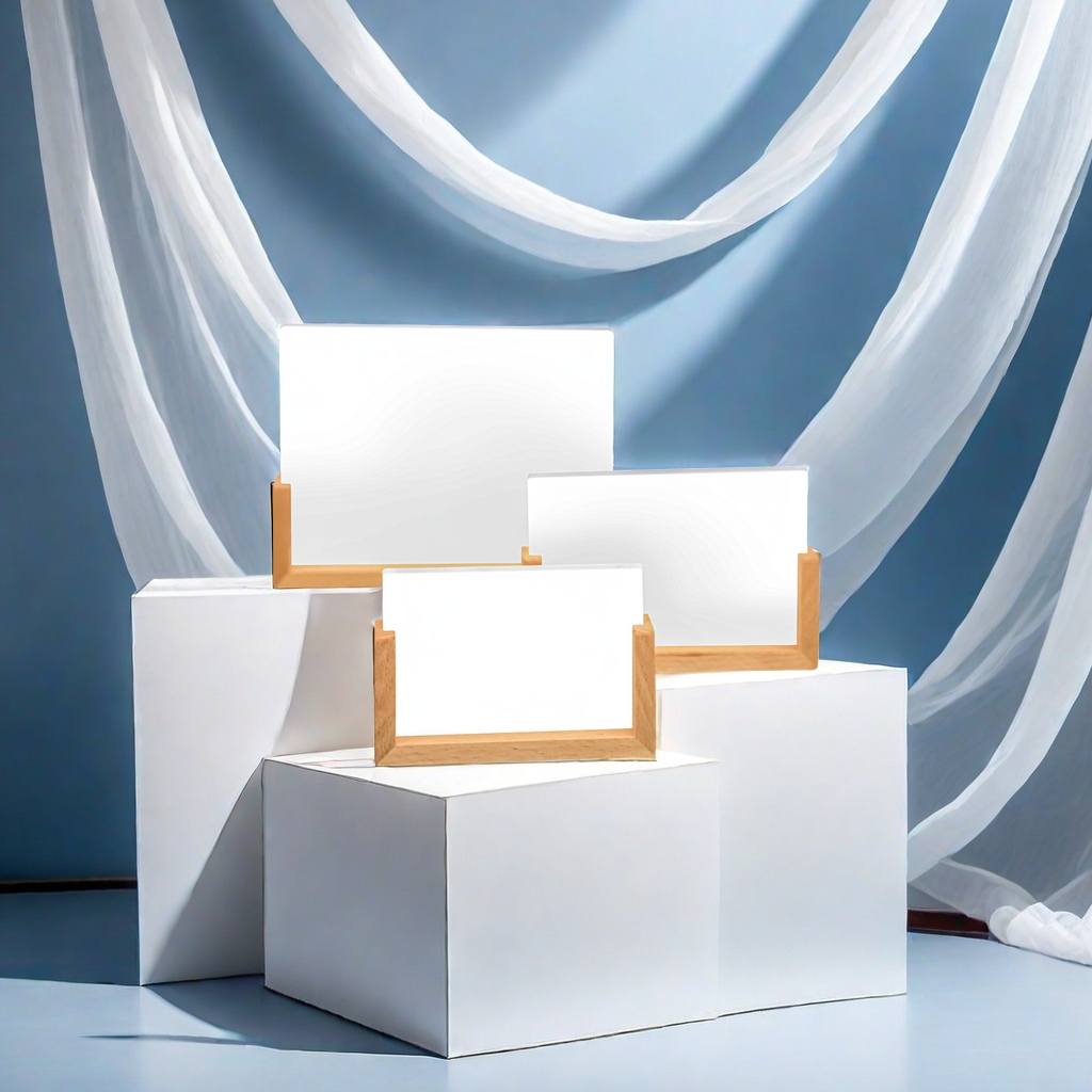 U-shaped wooden base DIY printing heat transfer acrylic photo frame heat sublimation blank display stand acrylic photo frame creative home decoration other categories details Picture