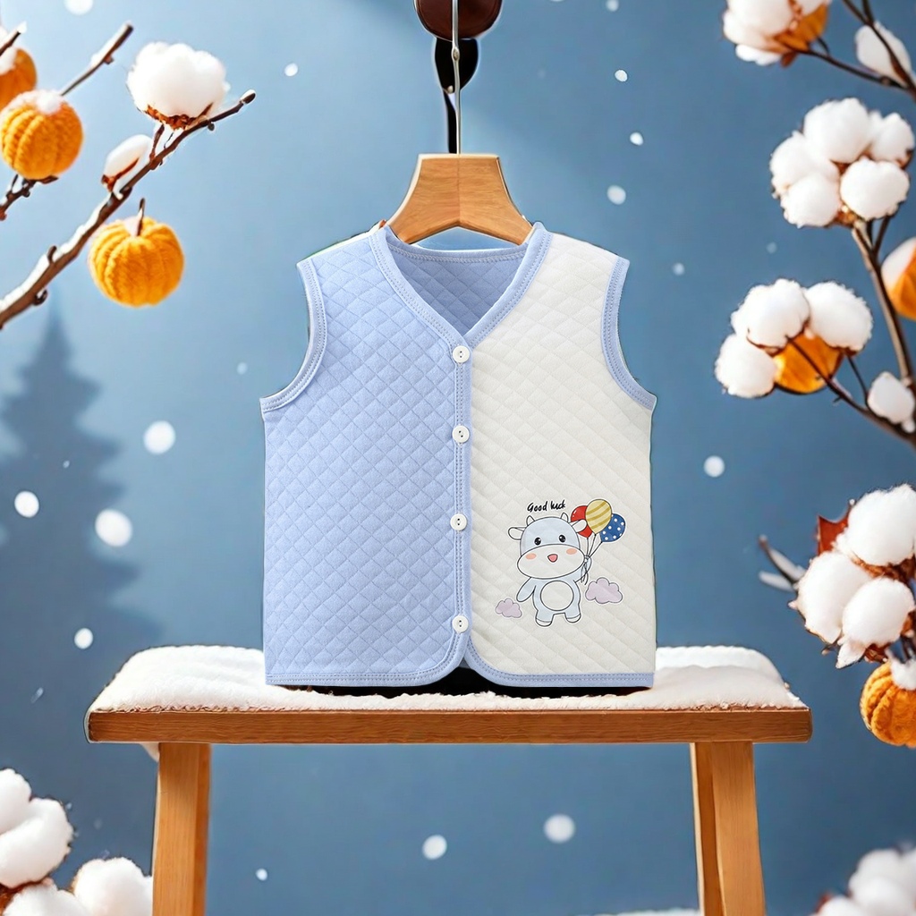儿童秋冬款加棉马甲 男女宝宝保暖加厚坎肩 婴儿拼接背心童装 细节图