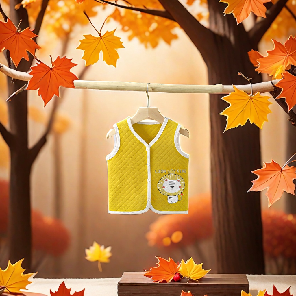 儿童秋冬款加棉马甲 男女宝宝保暖加厚坎肩 婴儿拼接背心童装 白底实物图