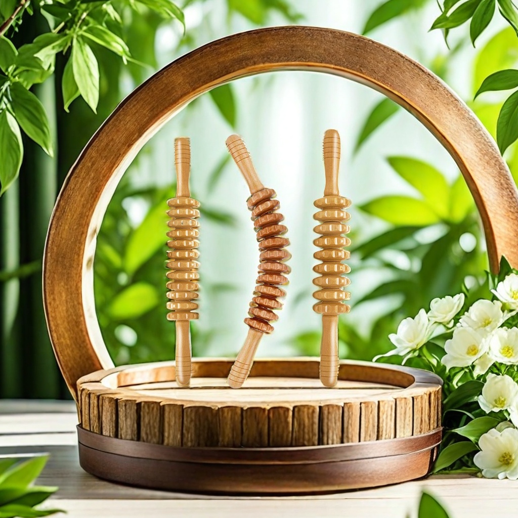Comercio exterior estilo de detonación madera sólida nueve ruedas masajeador de madera de espalda salud meridiano roller masajeador concesiones al por mayor especial comercio exterior especial