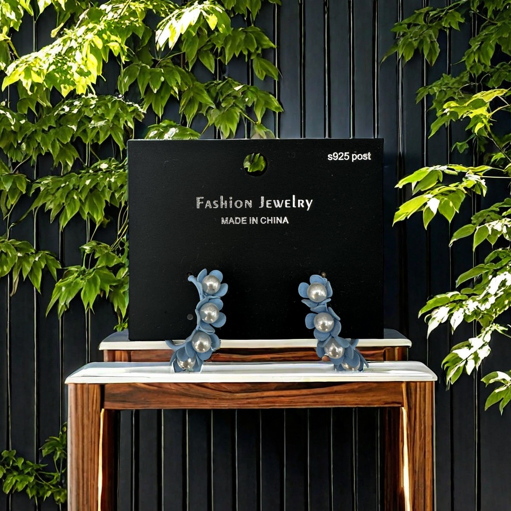 合金金属花朵吊坠耳钉 棉花糖色彩可爱耳饰 细节图