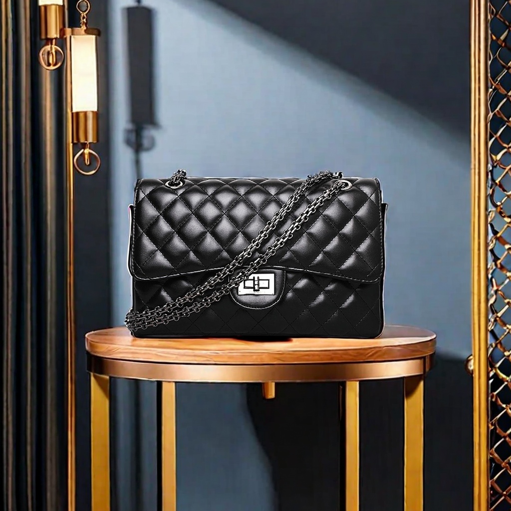 2024 New trendy chanel-style women's single-shoulder crossbody bag, European and American fashionable diamond-shaped chain bag, women's small bag, matching women's wallet, fashionable and trendy women's bag new product