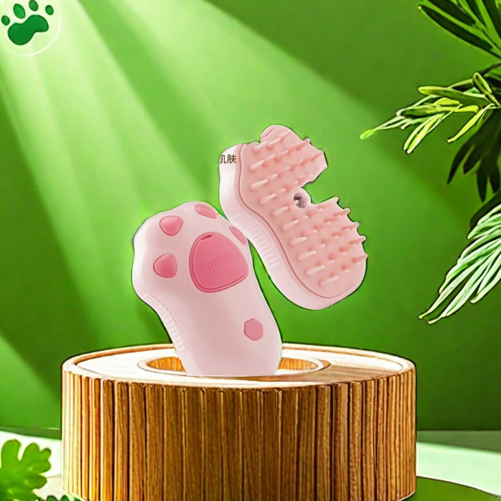 跨境猫狗电动宠物梳子 一键喷雾去浮毛防飞毛洗澡按摩刷 搭配毛孔清洁器 宠物日常护理必备