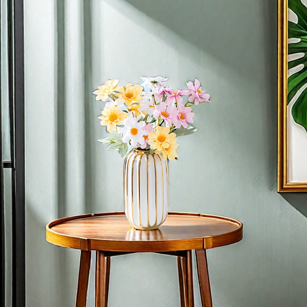 Simple and Ins-style electroplated lantern vase, home decoration, ceramic flower vase, porcelain flower arrangement bottle, living room dining table decoration, beautiful and practical Application Scenario