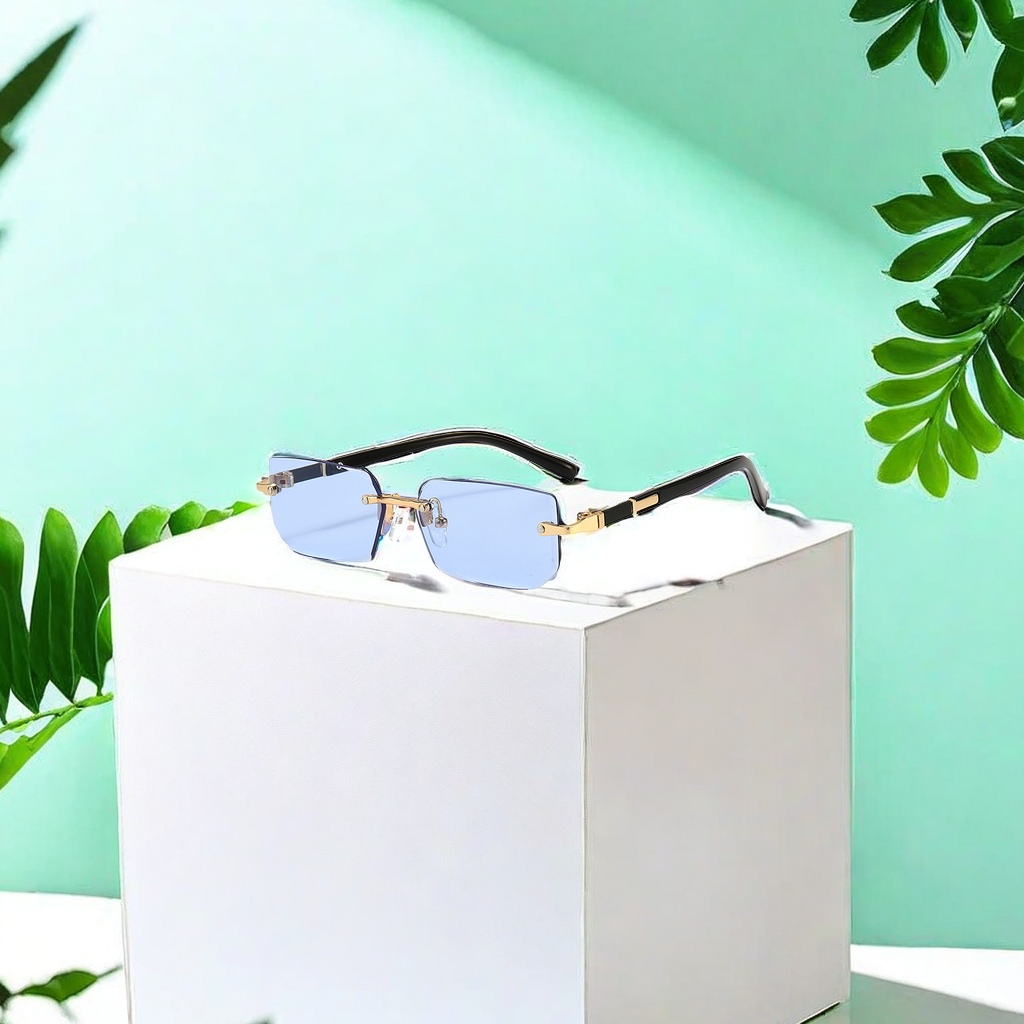 新款无框果冻色墨镜 女士时尚欧美潮流切边太阳眼镜 个性潮酷太阳镜厂家直销批发款眼镜