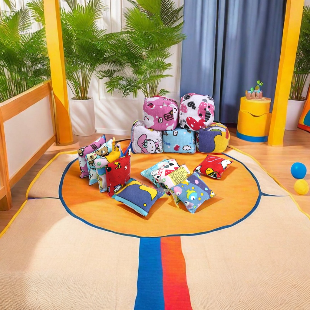 Colorful kindergarten sandbags, children's throwing game toys, primary school square sandbags, 150g, 250g, suitable for all kinds of outdoor games, fully compatible with other classifications details Picture